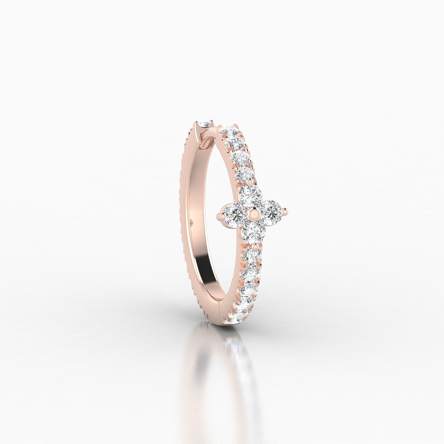 Eris | 18k Rose Gold 9.5 mm Flower Diamond Hoop Piercing