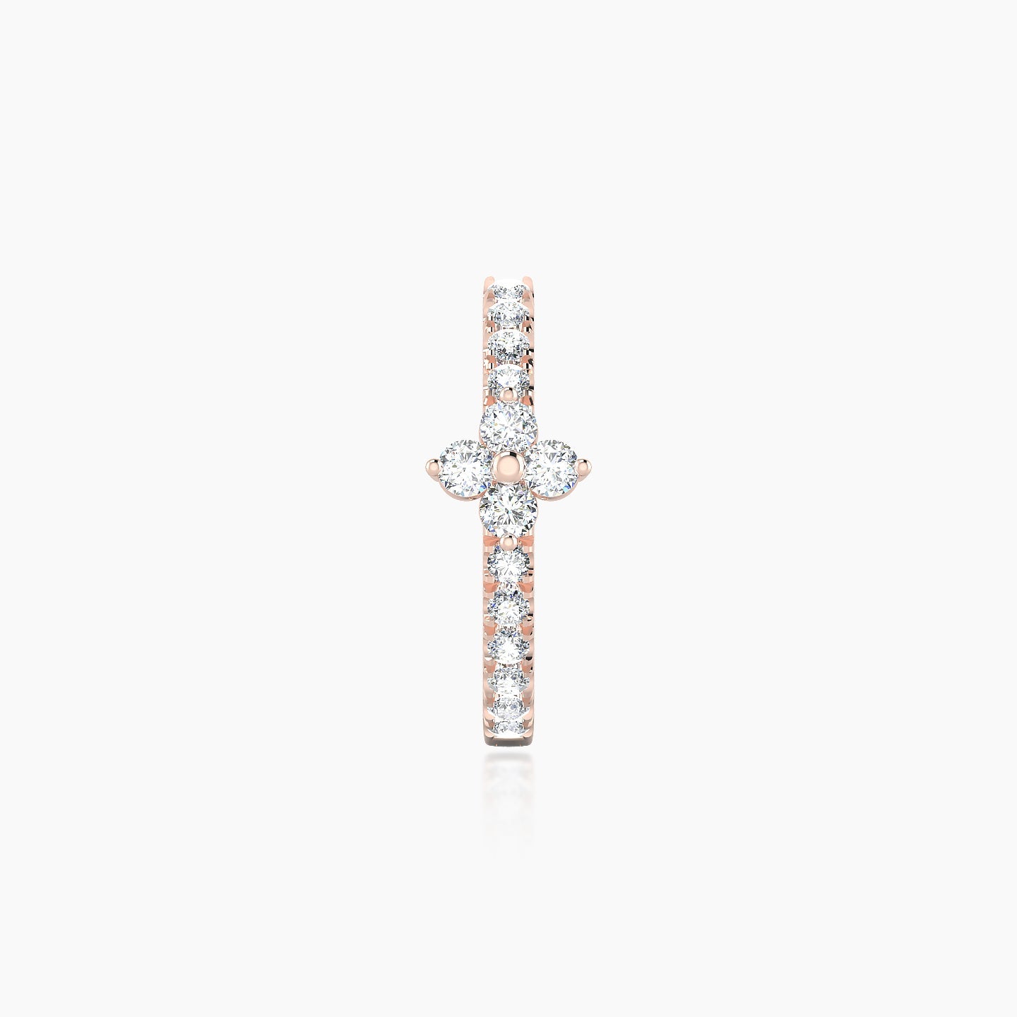 Eris | 18k Rose Gold 9.5 mm Flower Diamond Hoop Piercing