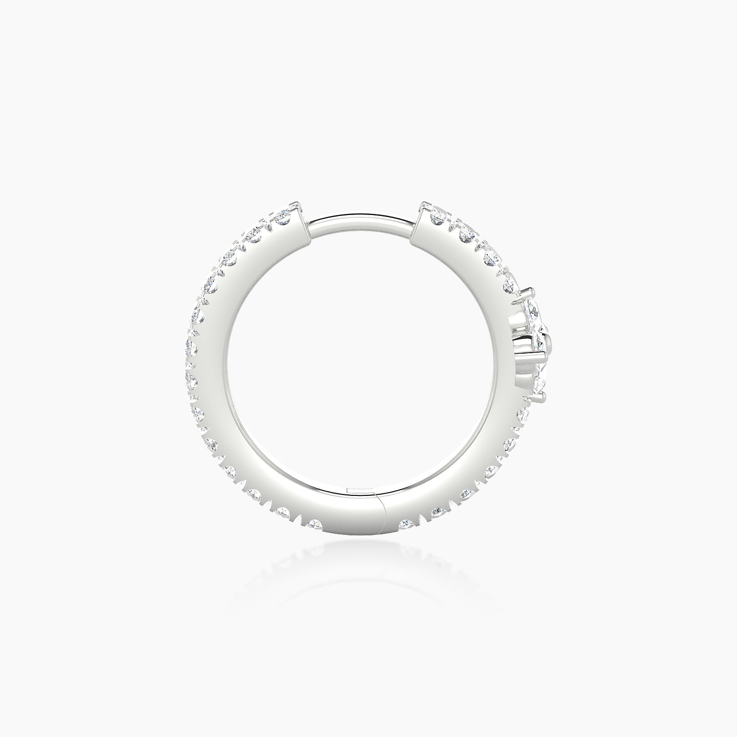 Eris | 18k White Gold 9.5 mm Flower Diamond Hoop Piercing