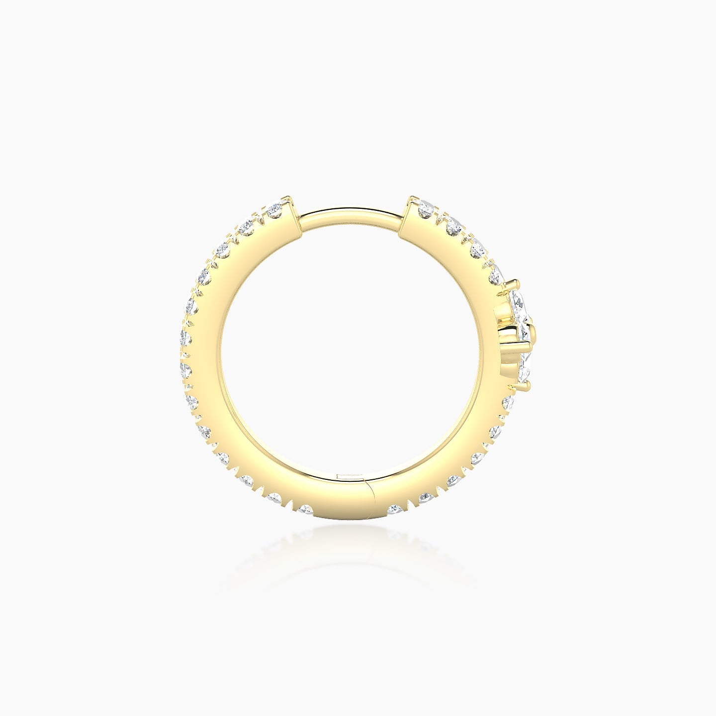 Eris | 18k Yellow Gold 9.5 mm Flower Diamond Hoop Piercing