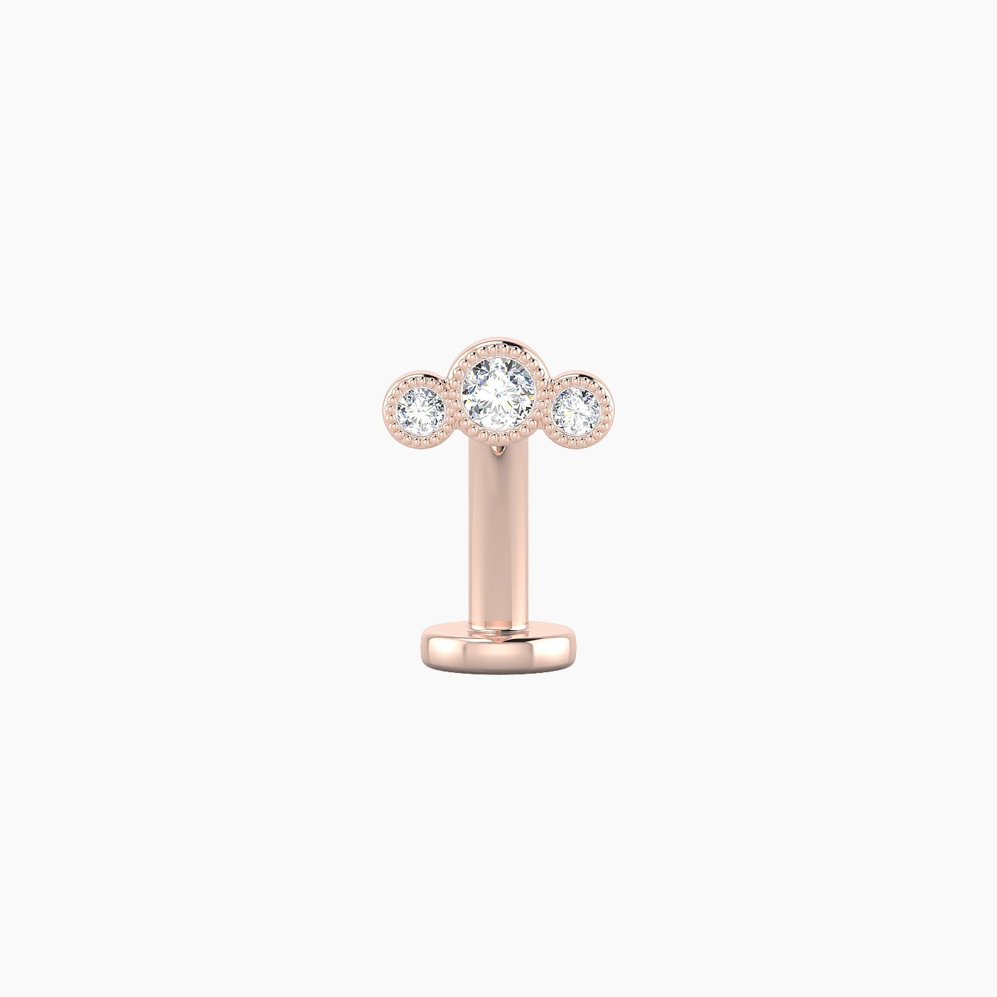 Fama | 18k Rose Gold 6.5 mm 10 mm Trilogy Diamond Floating Navel Piercing