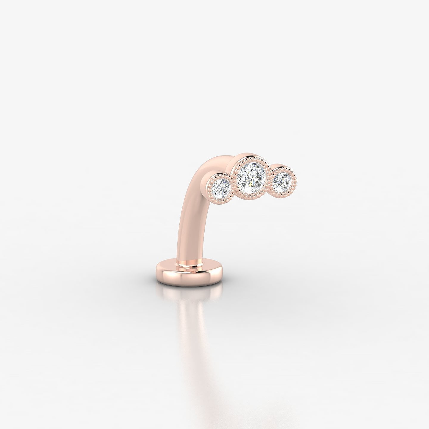 Fama | 18k Rose Gold 6.5 mm 10 mm Trilogy Diamond Floating Navel Piercing