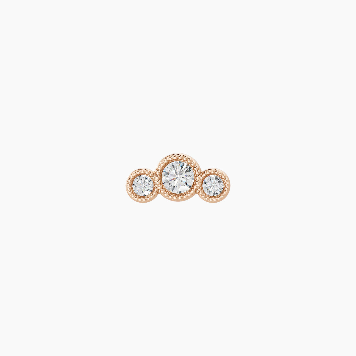 Fama | 18k Rose Gold 6.5 mm 5 mm Trilogy Diamond Piercing