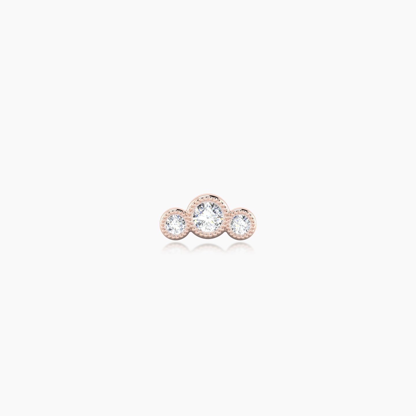 Fama | 18k Rose Gold 6.5 mm 5 mm Trilogy Diamond Piercing