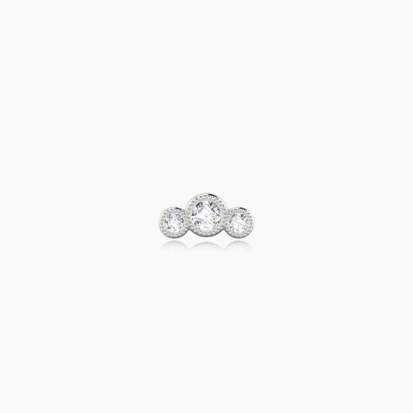 Fama | 18k White Gold 6.5 mm 5 mm Trilogy Diamond Piercing