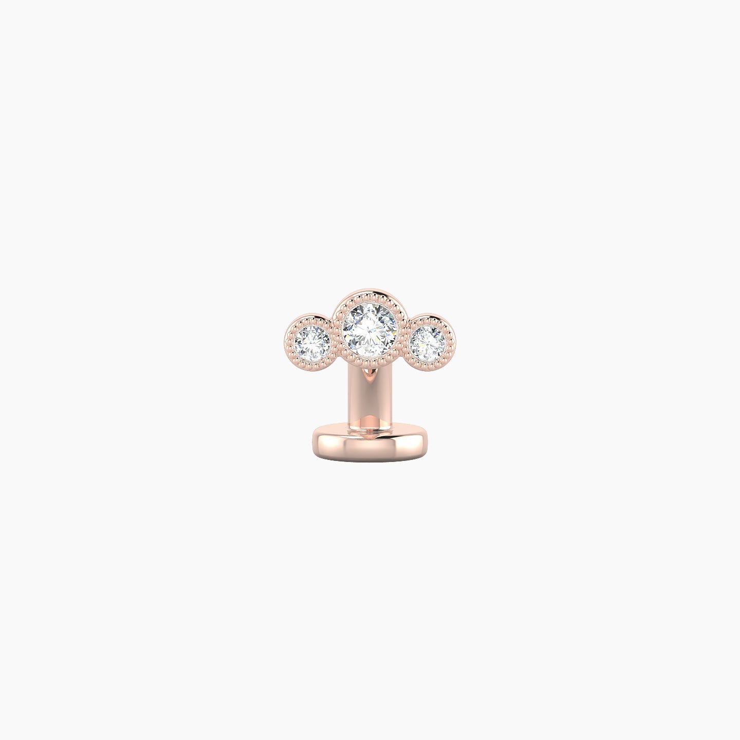 Fama | 18k Rose Gold 6.5 mm 6 mm Trilogy Diamond Floating Navel Piercing