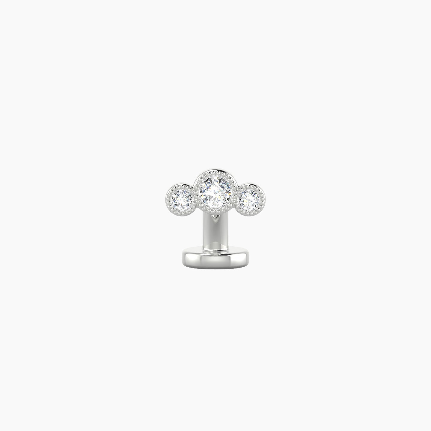 Fama | 18k White Gold 6.5 mm 6 mm Trilogy Diamond Floating Navel Piercing