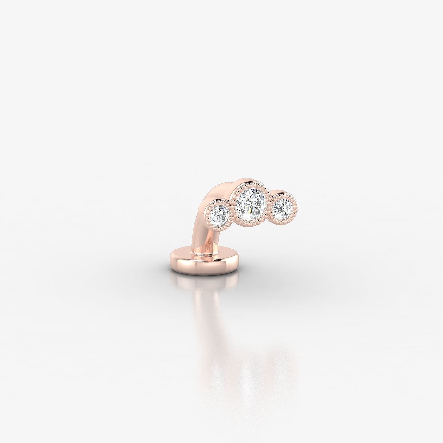 Fama | 18k Rose Gold 6.5 mm 6 mm Trilogy Diamond Floating Navel Piercing