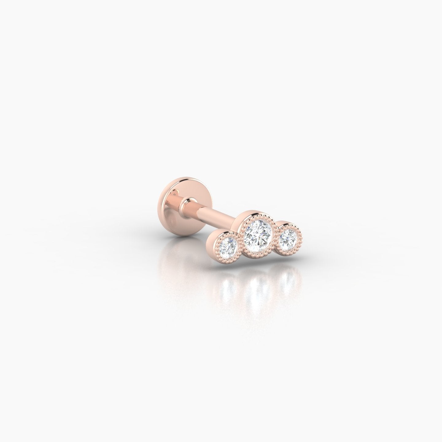 Fama | 18k Rose Gold 6.5 mm 6.5 mm Trilogy Diamond Piercing