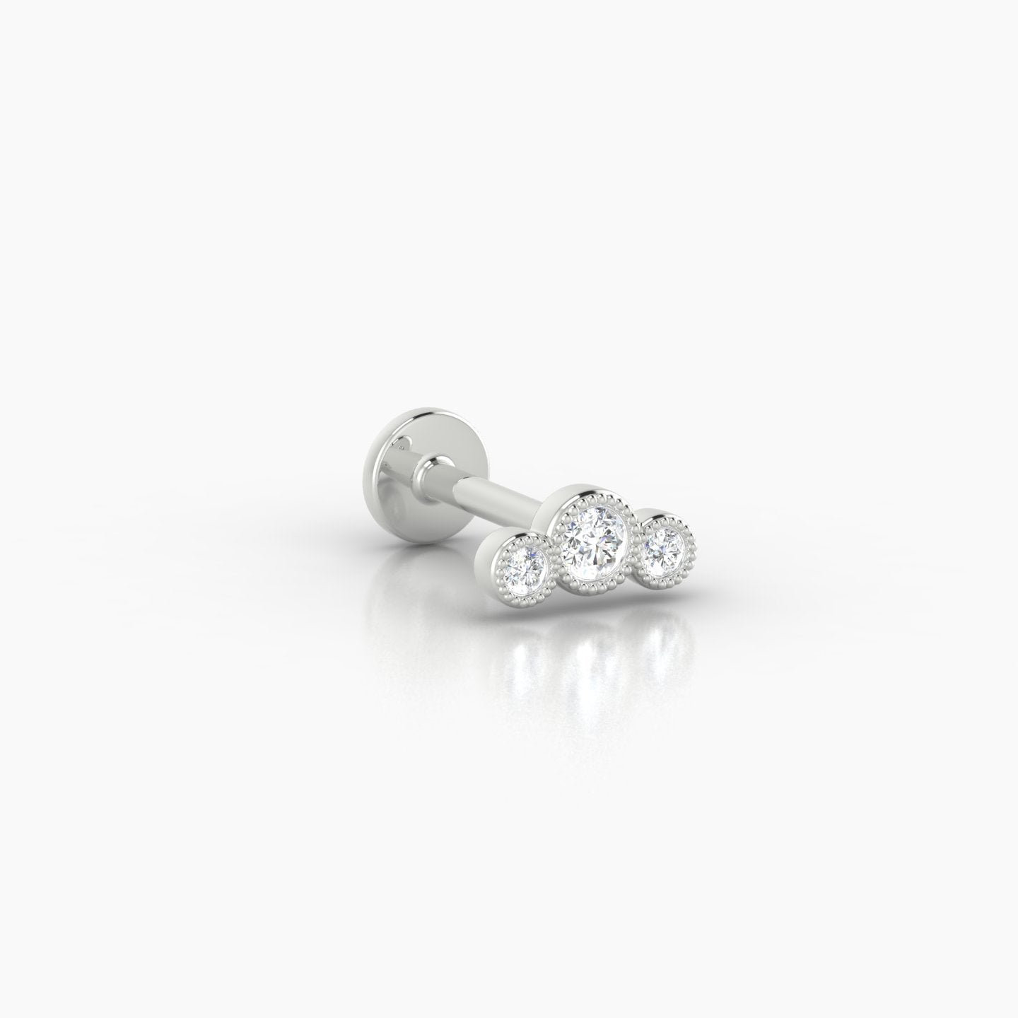 Fama | 18k White Gold 6.5 mm 6.5 mm Trilogy Diamond Piercing