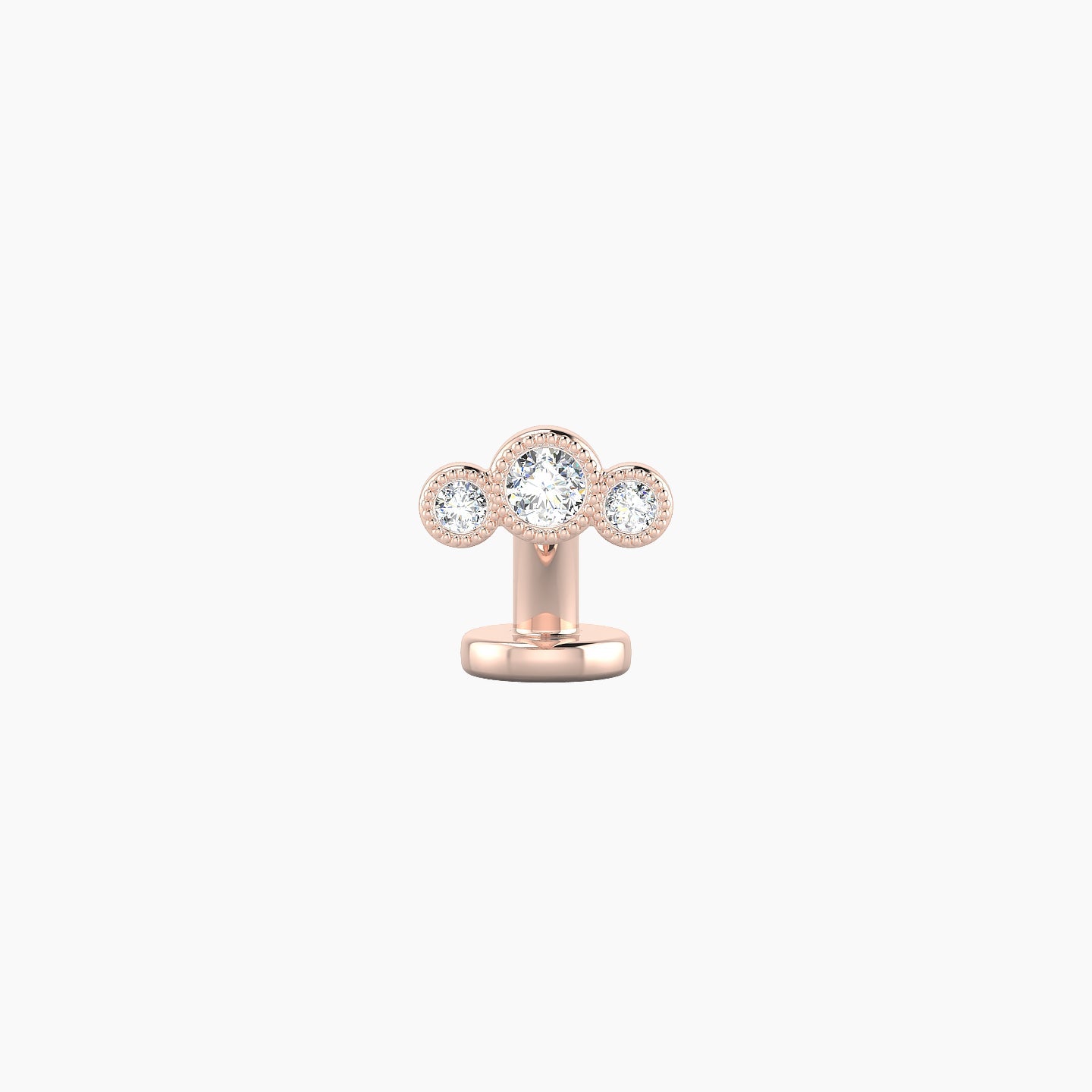 Fama | 18k Rose Gold 6.5 mm 8 mm Trilogy Diamond Floating Navel Piercing