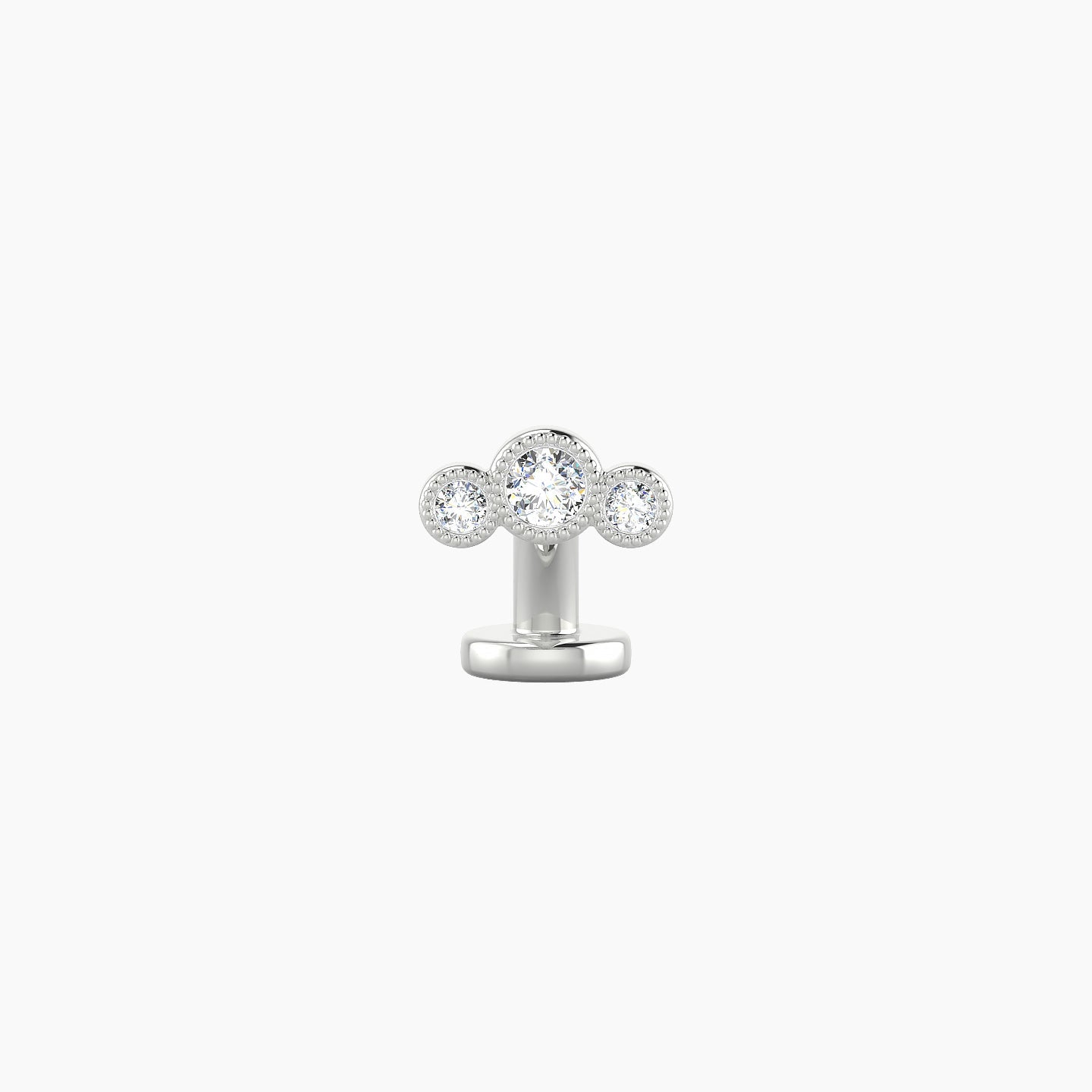 Fama | 18k White Gold 6.5 mm 8 mm Trilogy Diamond Floating Navel Piercing