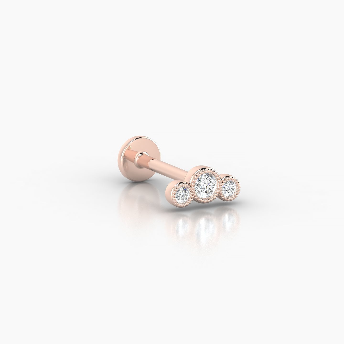 Fama | 18k Rose Gold 6.5 mm 8 mm Trilogy Diamond Piercing