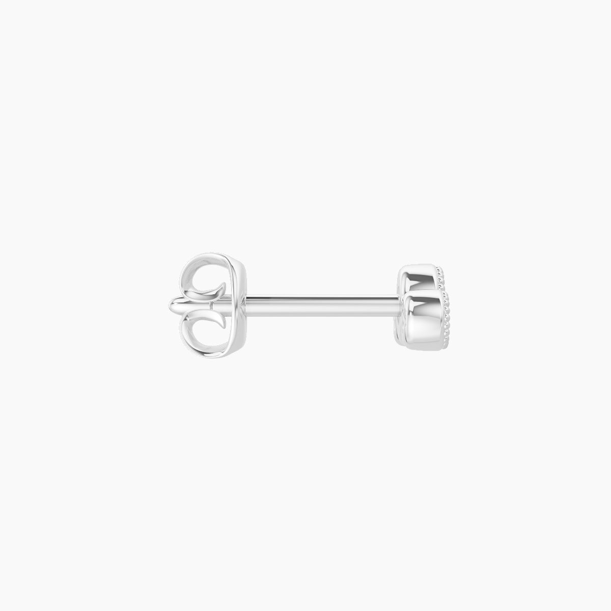 Fama | 18k White Gold 6.5 mm Trilogy Diamond Earring