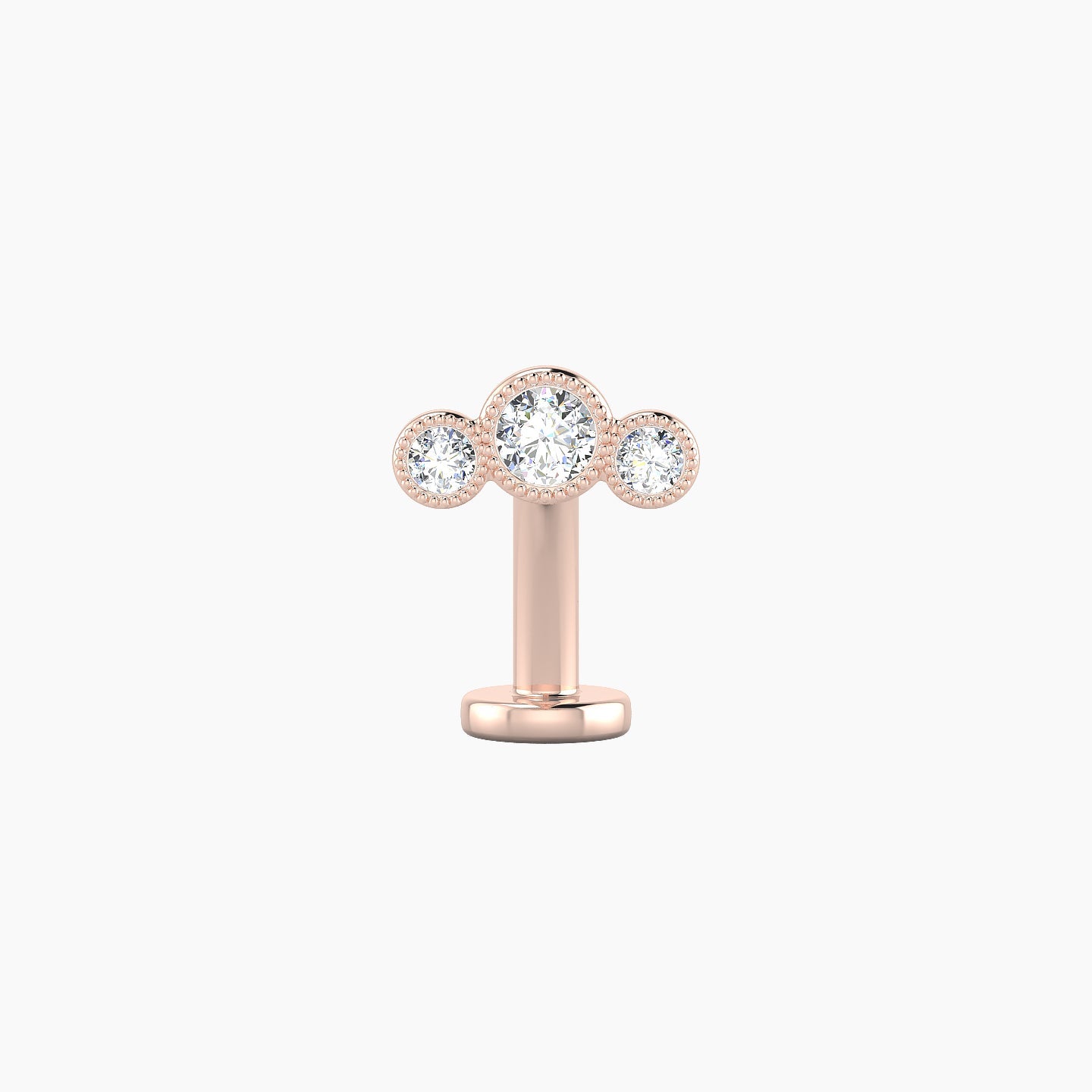 Fama | 18k Rose Gold 7 mm 10 mm Trilogy Diamond Floating Navel Piercing