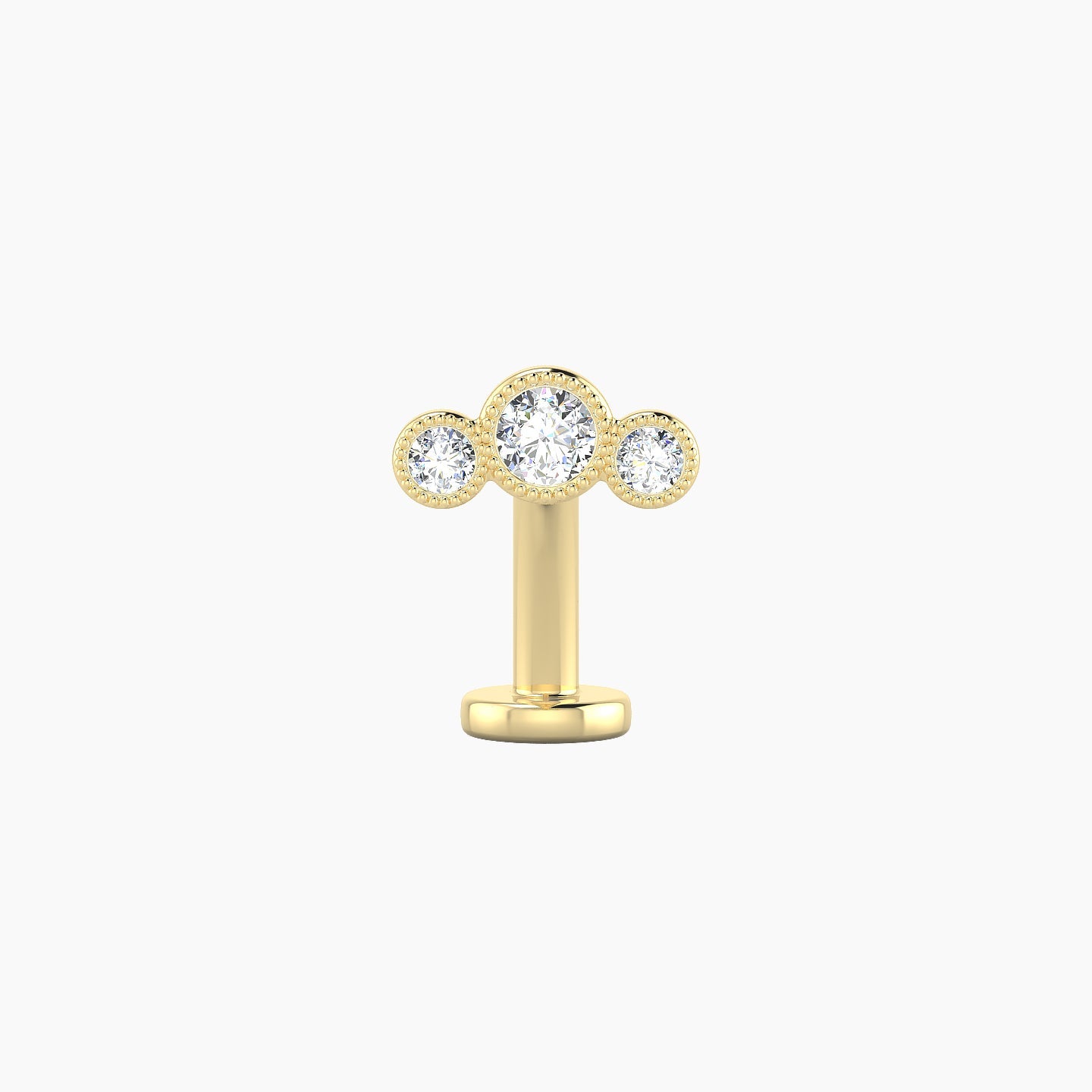 Fama | 18k Yellow Gold 7 mm 10 mm Trilogy Diamond Floating Navel Piercing