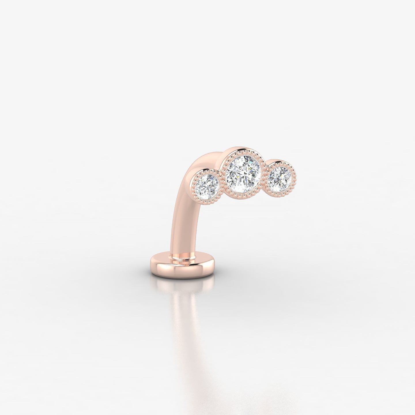 Fama | 18k Rose Gold 7 mm 10 mm Trilogy Diamond Floating Navel Piercing