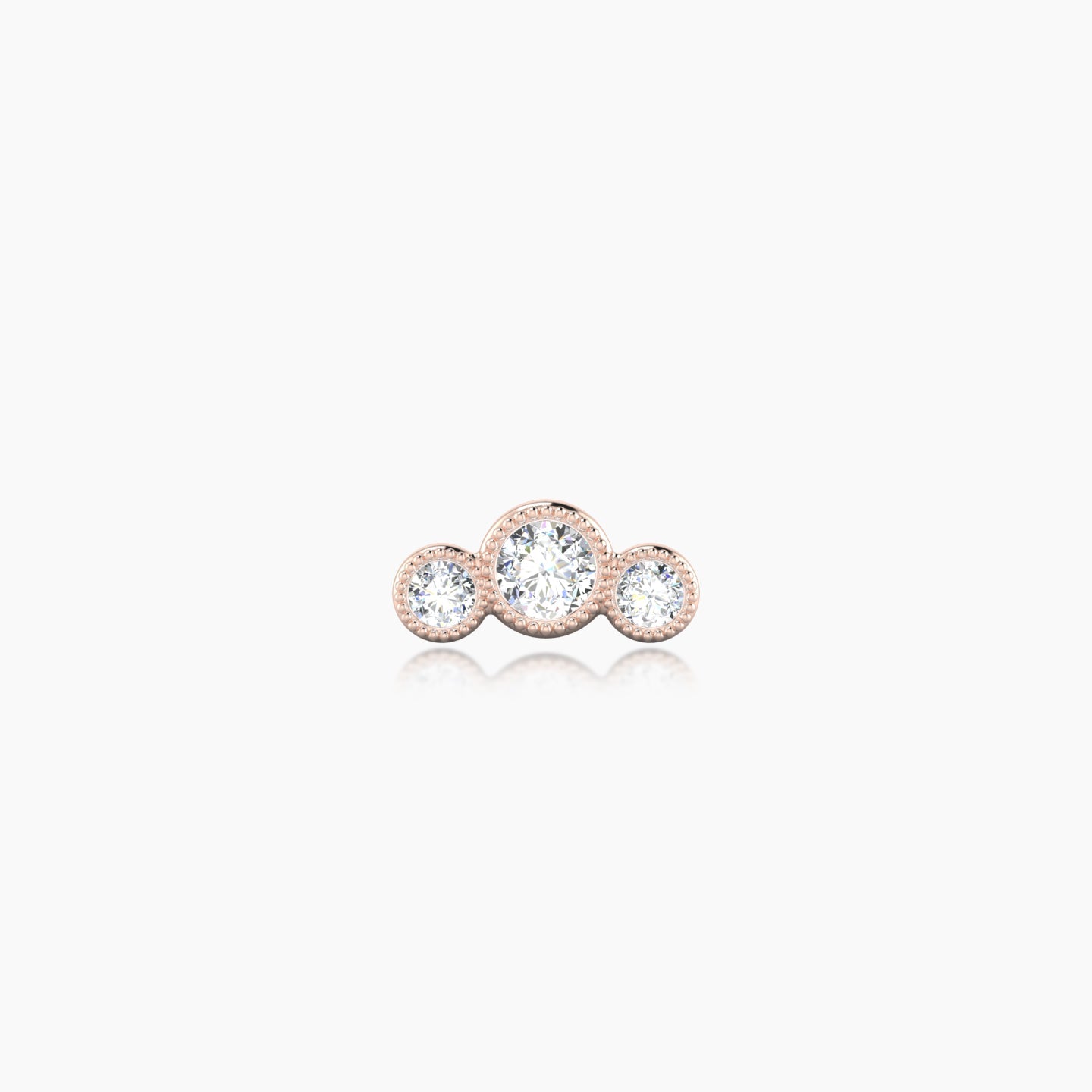 Fama | 18k Rose Gold 7 mm 5 mm Trilogy Diamond Piercing