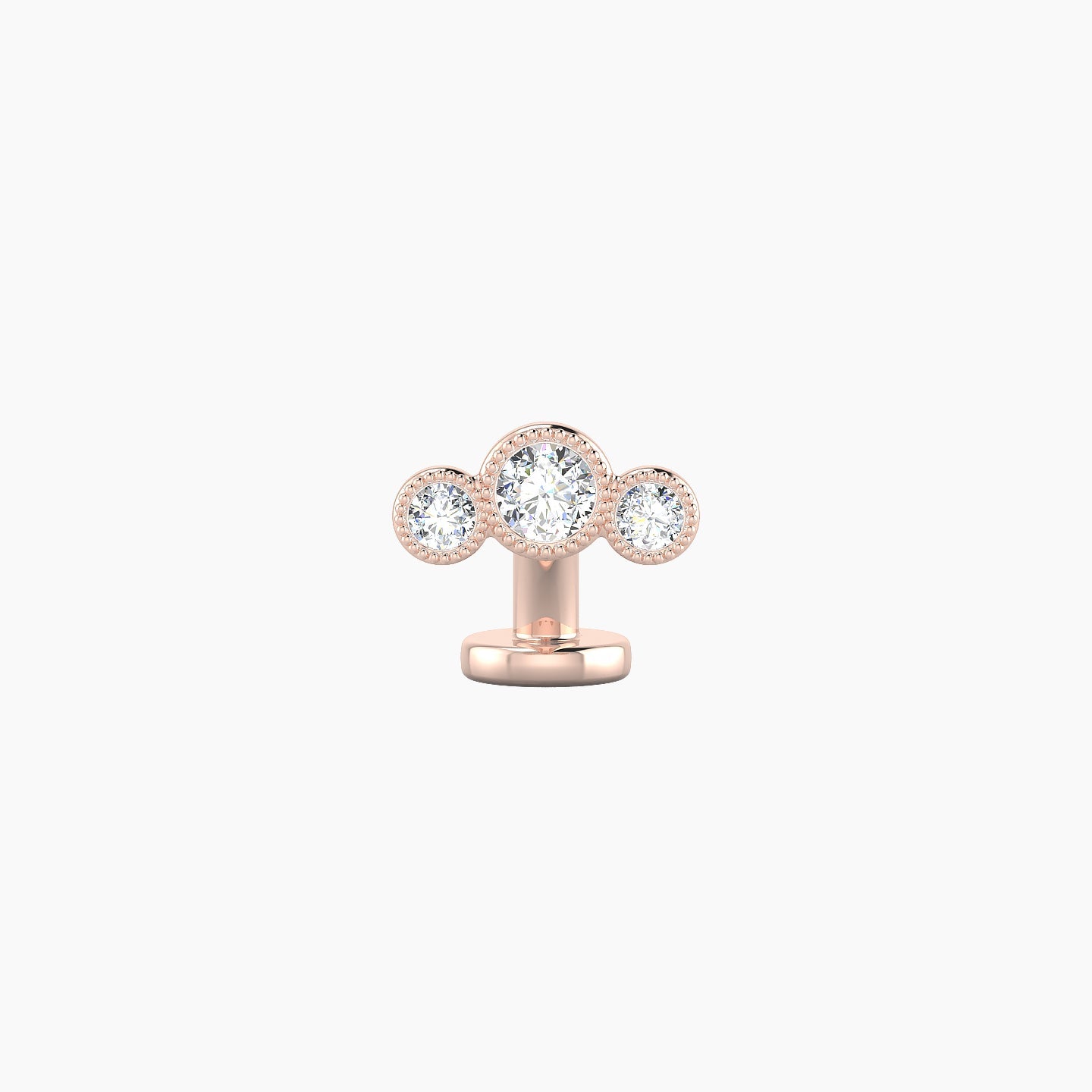 Fama | 18k Rose Gold 7 mm 6 mm Trilogy Diamond Floating Navel Piercing