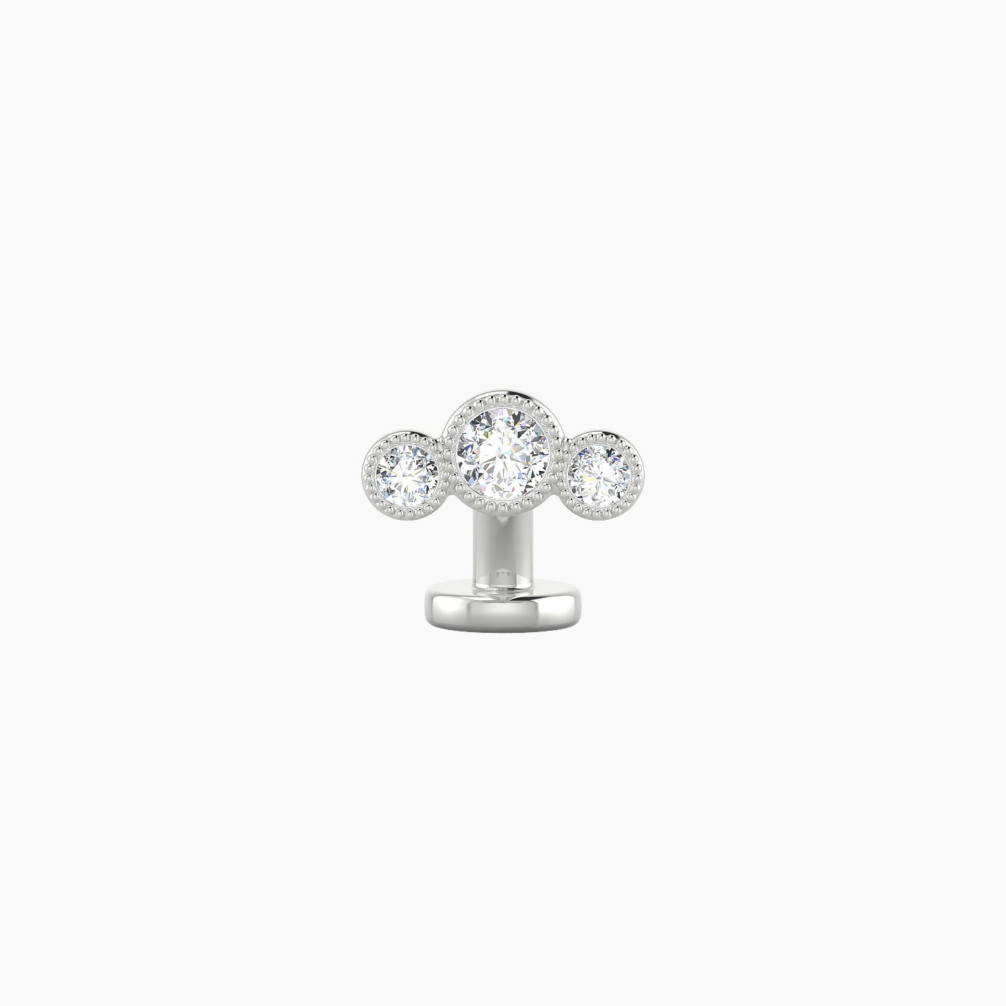 Fama | 18k White Gold 7 mm 6 mm Trilogy Diamond Floating Navel Piercing