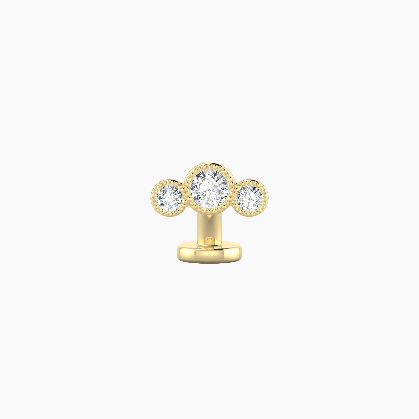 Fama | 18k Yellow Gold 7 mm 6 mm Trilogy Diamond Floating Navel Piercing