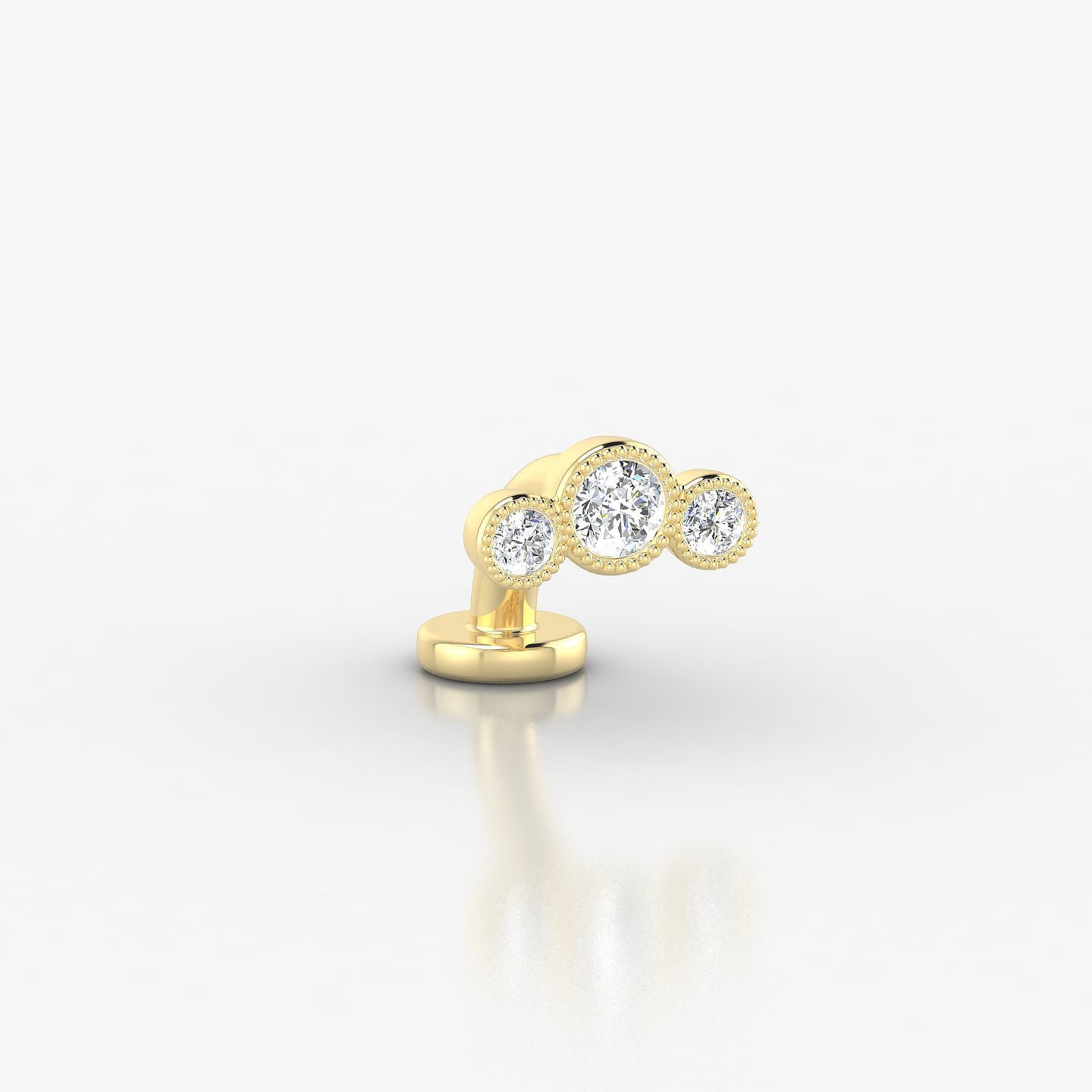 Fama | 18k Yellow Gold 7 mm 6 mm Trilogy Diamond Floating Navel Piercing