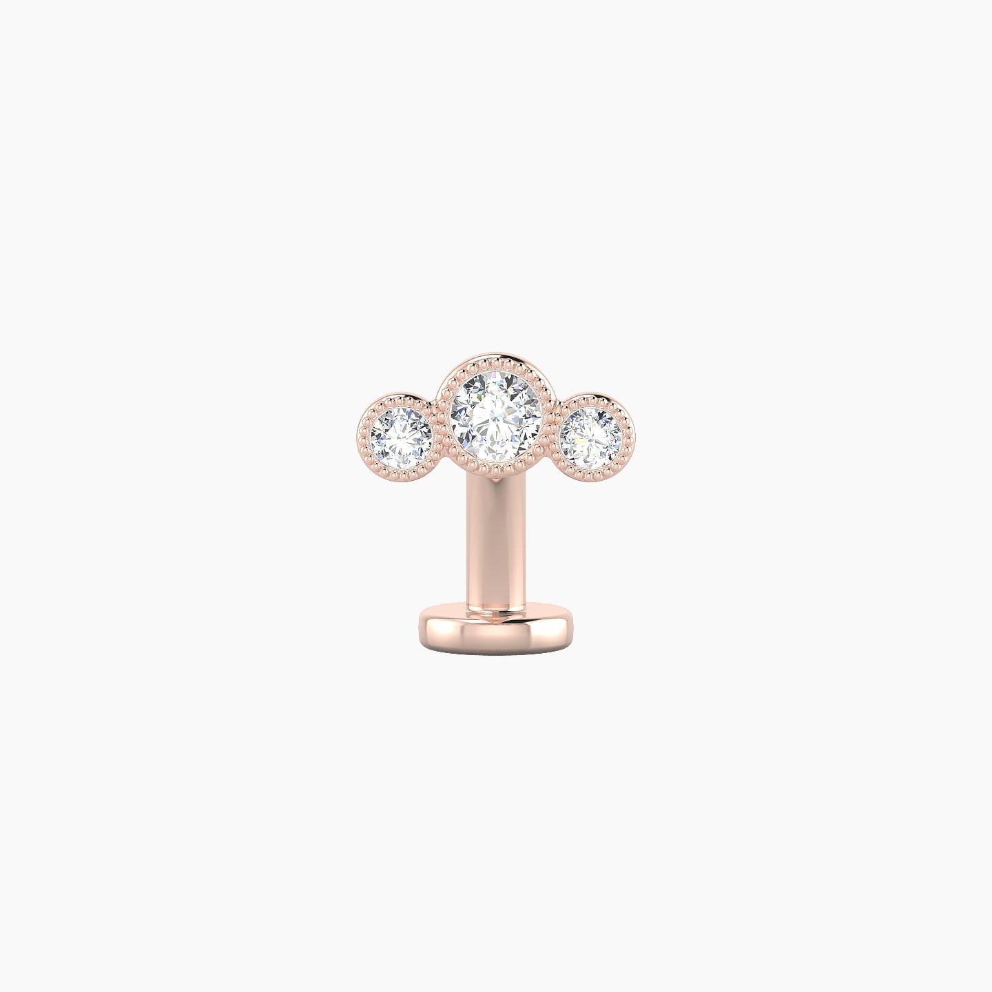 Fama | 18k Rose Gold 7 mm 8 mm Trilogy Diamond Floating Navel Piercing