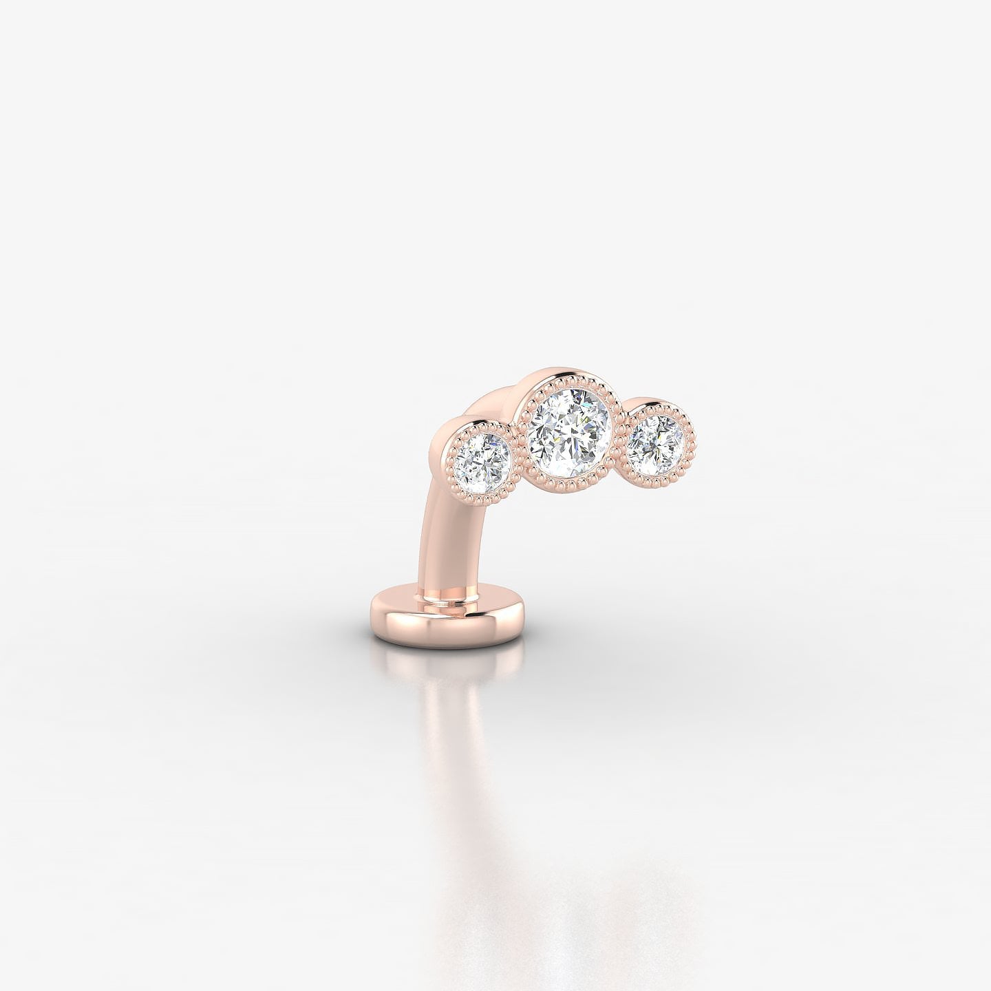 Fama | 18k Rose Gold 7 mm 8 mm Trilogy Diamond Floating Navel Piercing