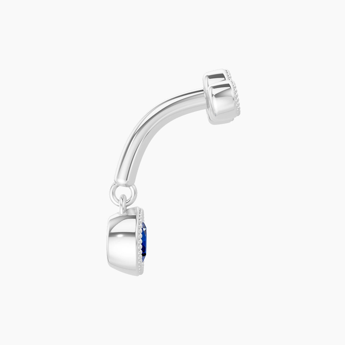 Fama | 18k White Gold 6 mm Trilogy Sapphire & Diamond Rook Piercing