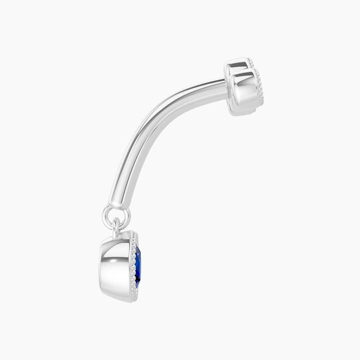 Fama | 18k White Gold 8 mm Trilogy Sapphire & Diamond Rook Piercing