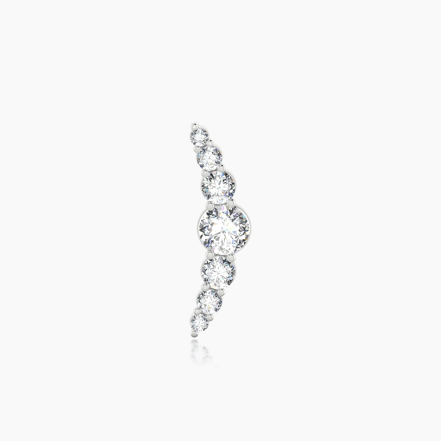 Felicity | 18k White Gold 13 mm Long Diamond Earring