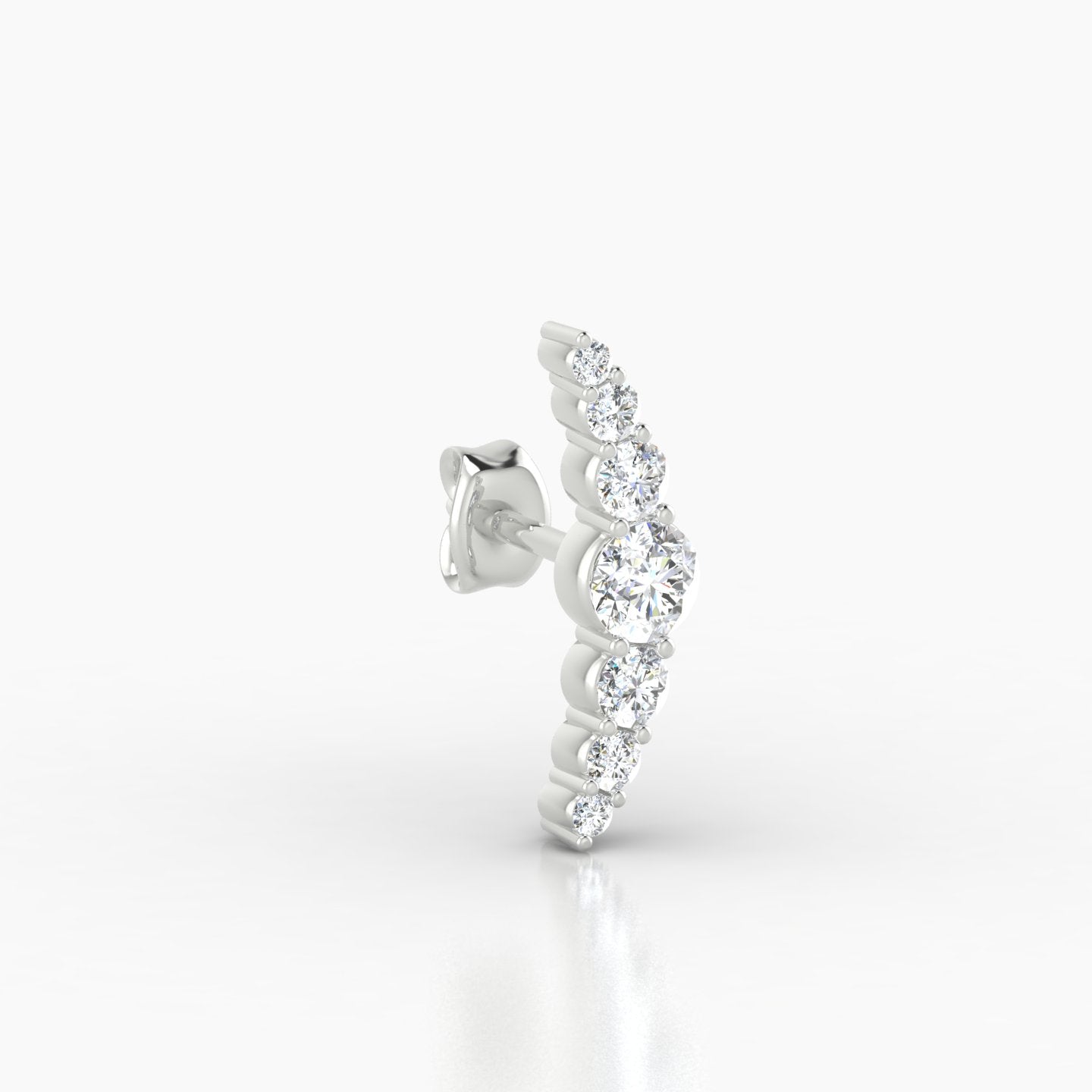 Felicity | 18k White Gold 13 mm Long Diamond Earring