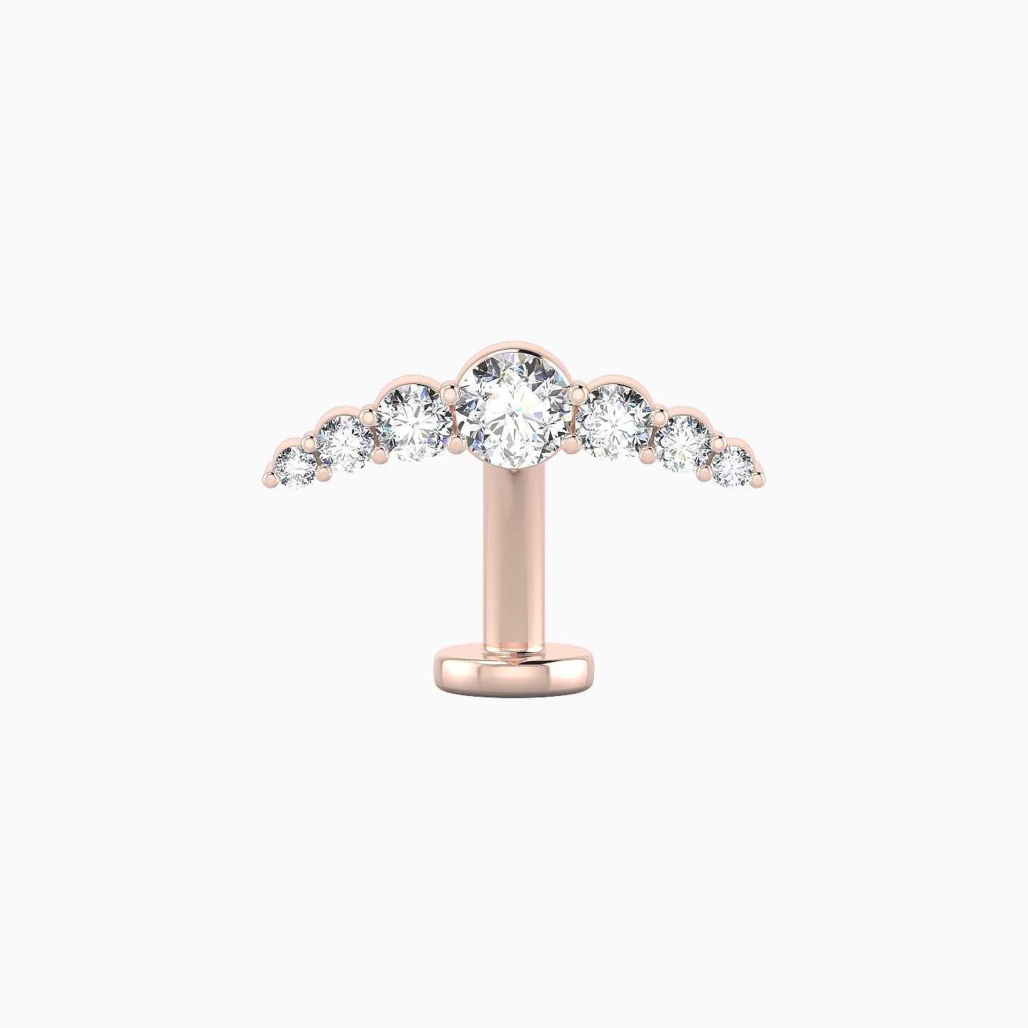 Felicity | 18k Rose Gold 13 mm 10 mm Long Diamond Floating Navel Piercing