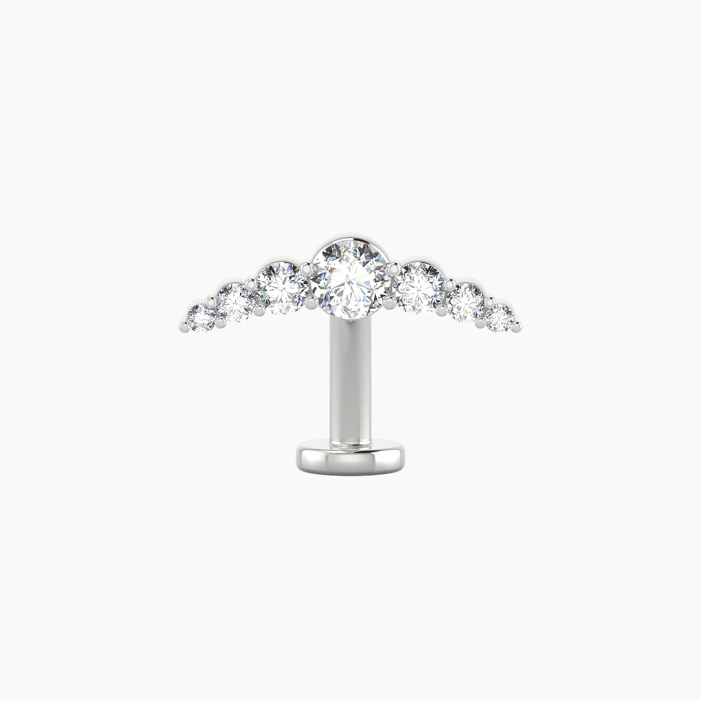 Felicity | 18k White Gold 13 mm 10 mm Long Diamond Floating Navel Piercing