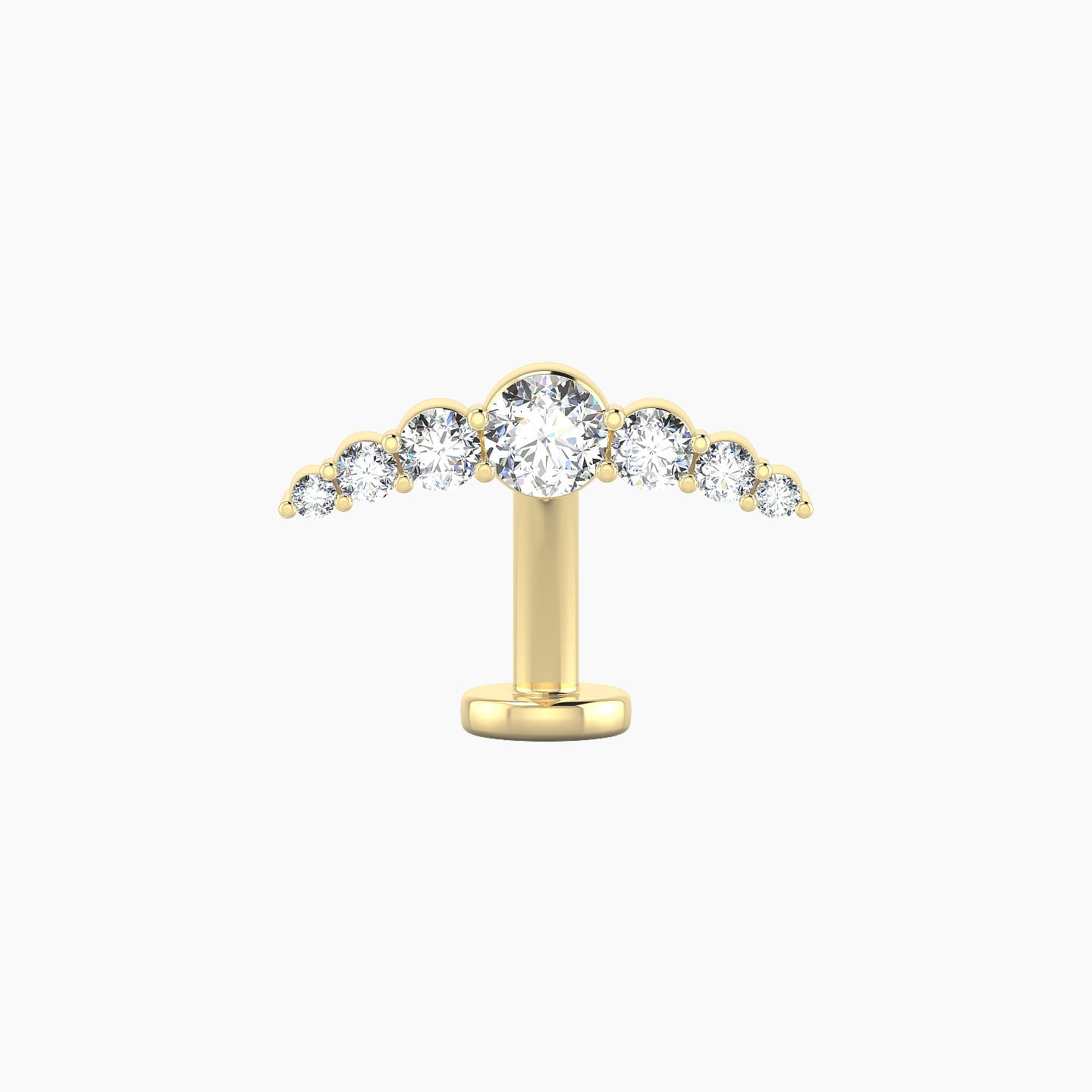 Felicity | 18k Yellow Gold 13 mm 10 mm Long Diamond Floating Navel Piercing