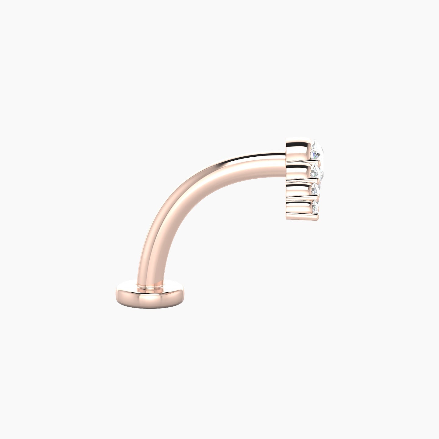 Felicity | 18k Rose Gold 13 mm 10 mm Long Diamond Floating Navel Piercing