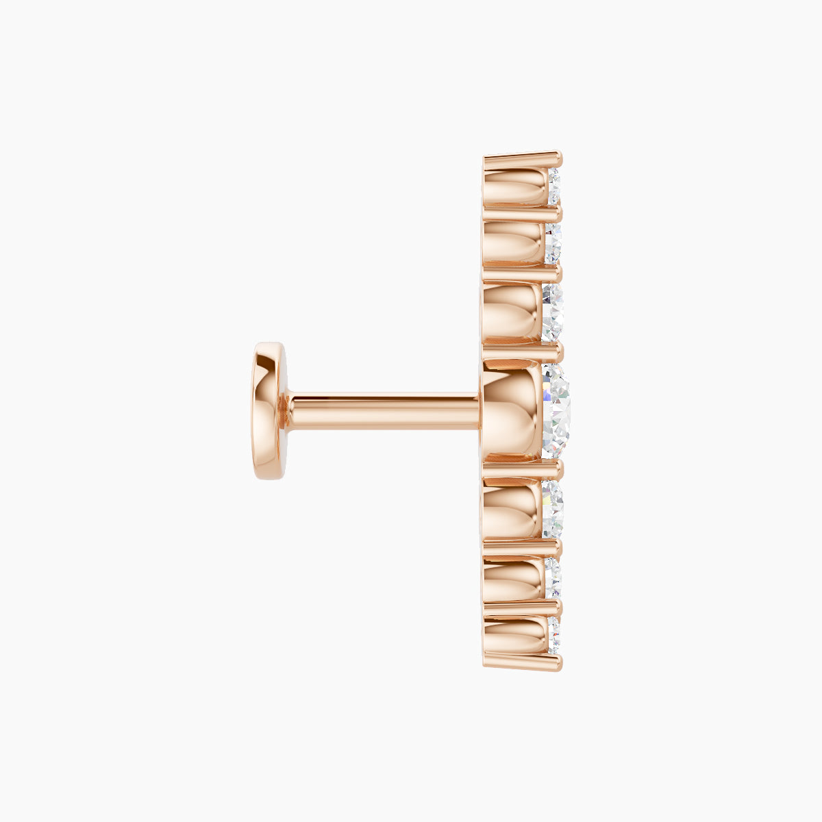 Felicity | 18k Rose Gold 13 mm 5 mm Long Diamond Piercing