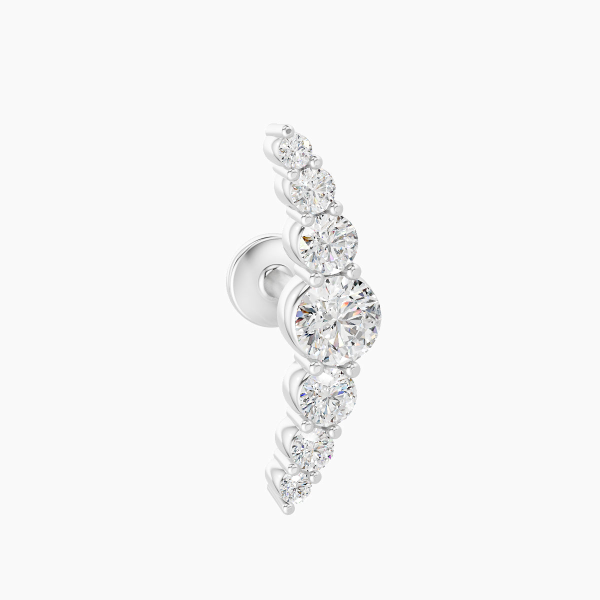 Felicity | 18k White Gold 13 mm 5 mm Long Diamond Piercing