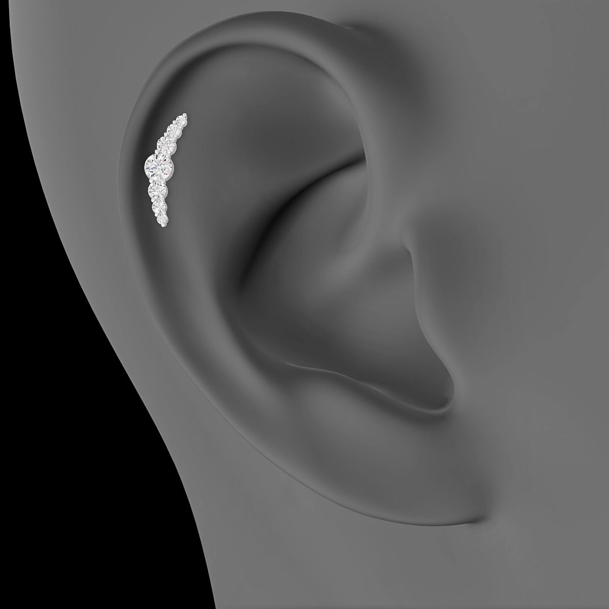 Felicity | 18k White Gold 13 mm 5 mm Long Diamond Piercing