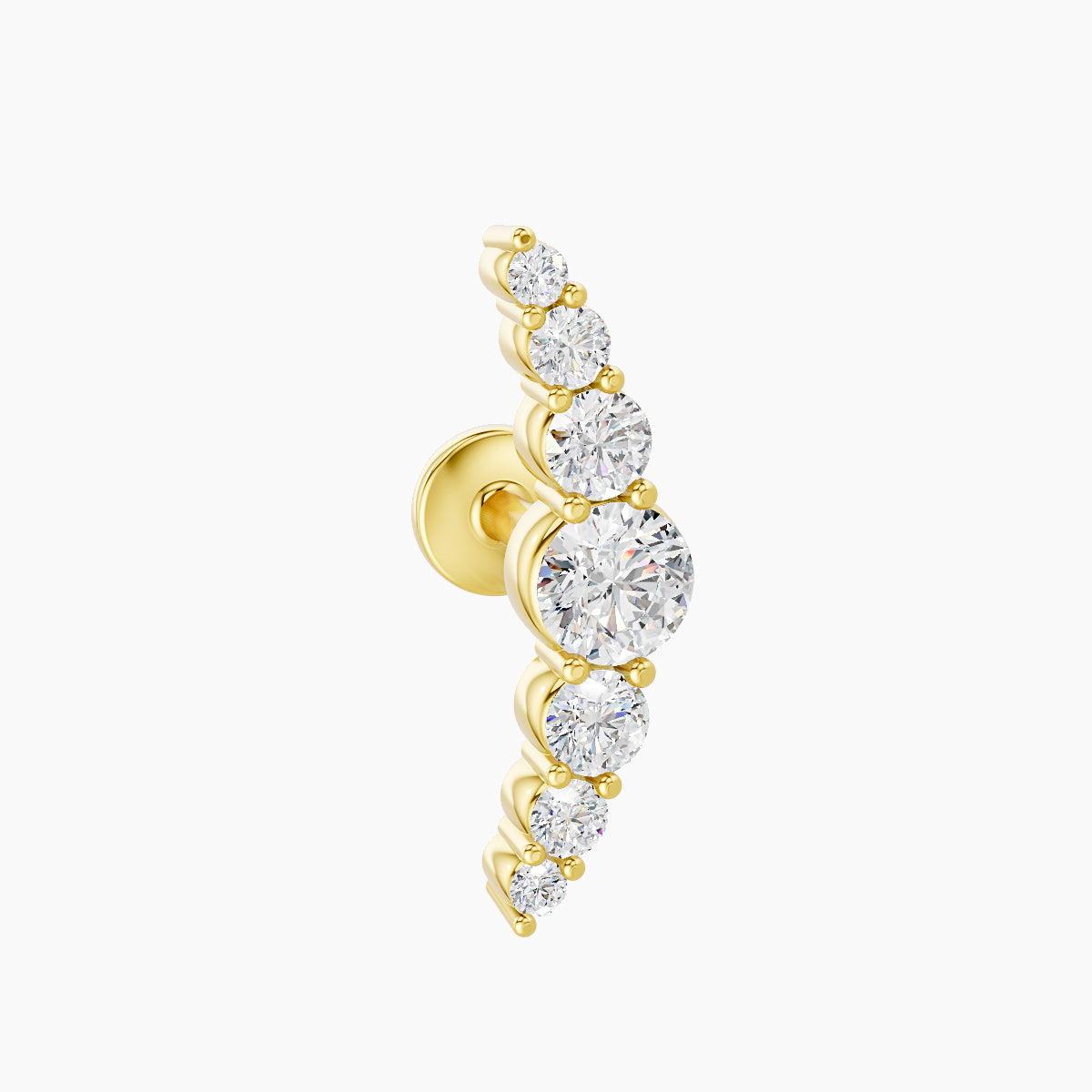 Felicity | 18k Yellow Gold 13 mm 5 mm Long Diamond Piercing