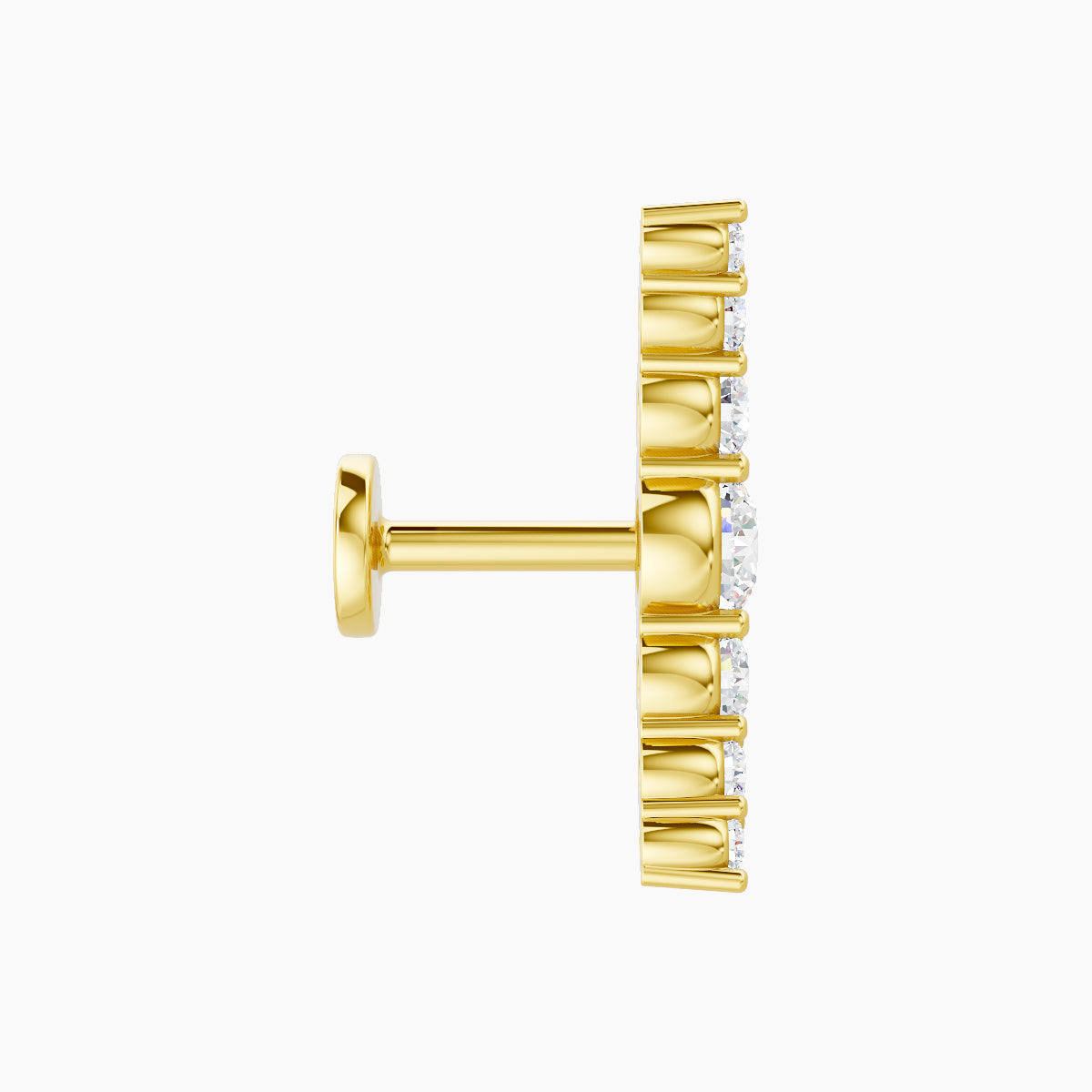 Felicity | 18k Yellow Gold 13 mm 5 mm Long Diamond Piercing