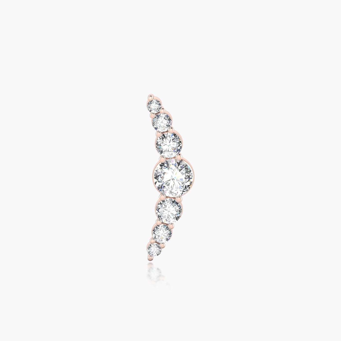 Felicity | 18k Rose Gold 13 mm 5 mm Long Diamond Piercing