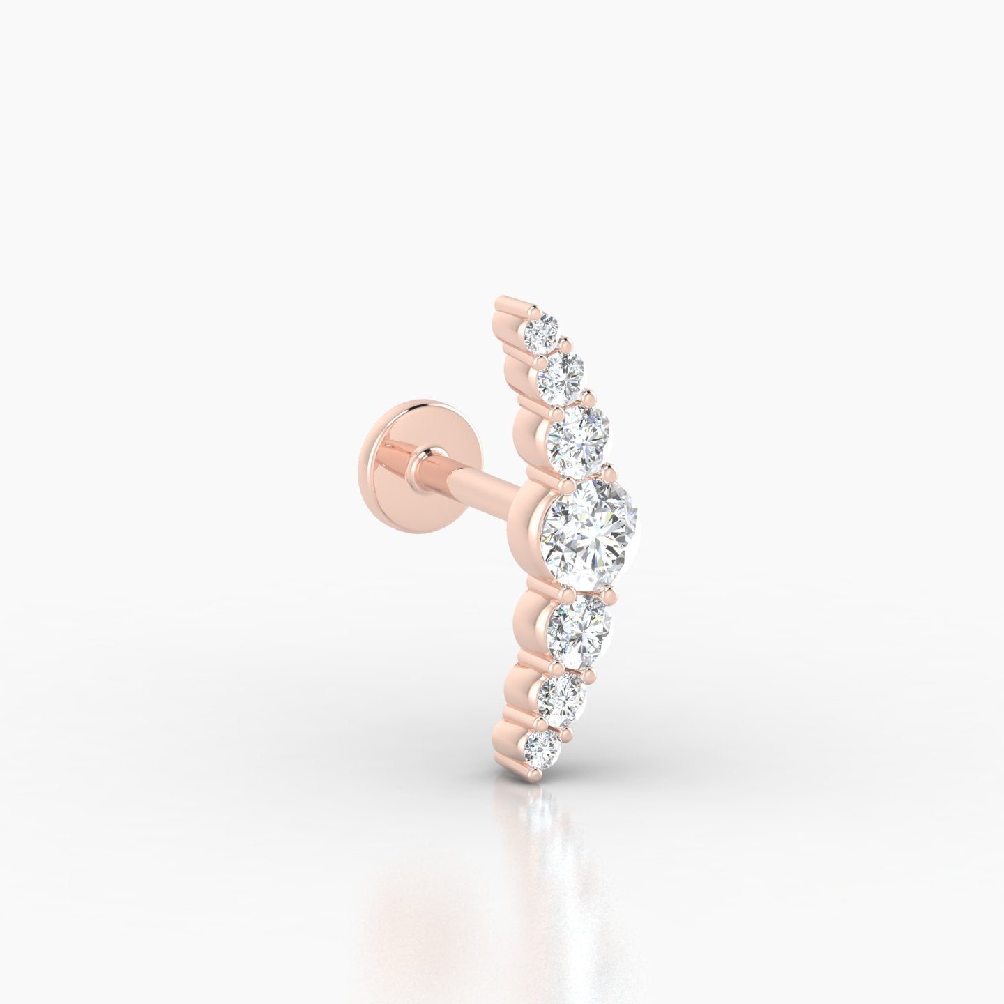 Felicity | 18k Rose Gold 13 mm 5 mm Long Diamond Piercing