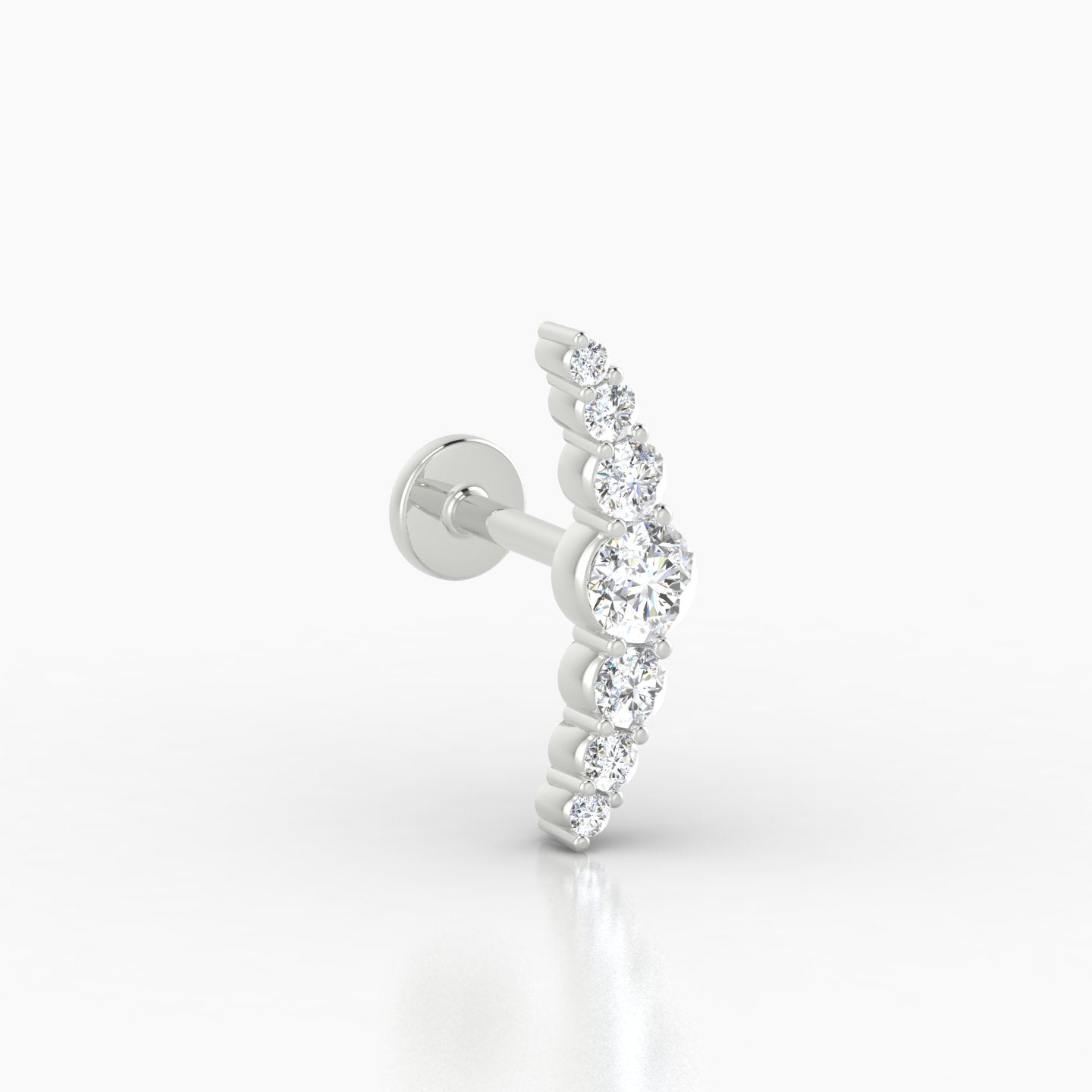 Felicity | 18k White Gold 13 mm 5 mm Long Diamond Piercing