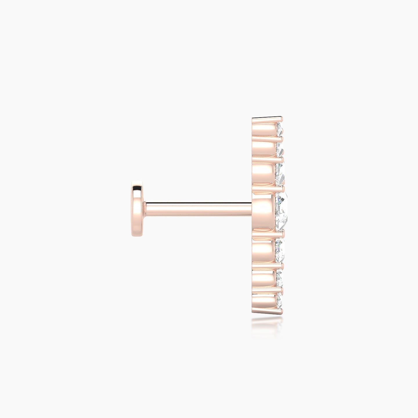 Felicity | 18k Rose Gold 13 mm 5 mm Long Diamond Piercing