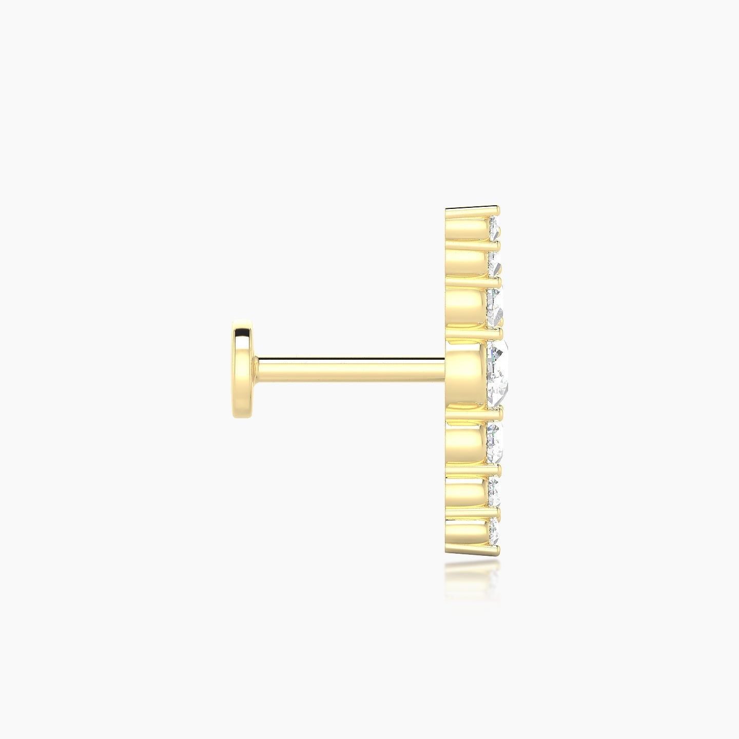 Felicity | 18k Yellow Gold 13 mm 5 mm Long Diamond Piercing