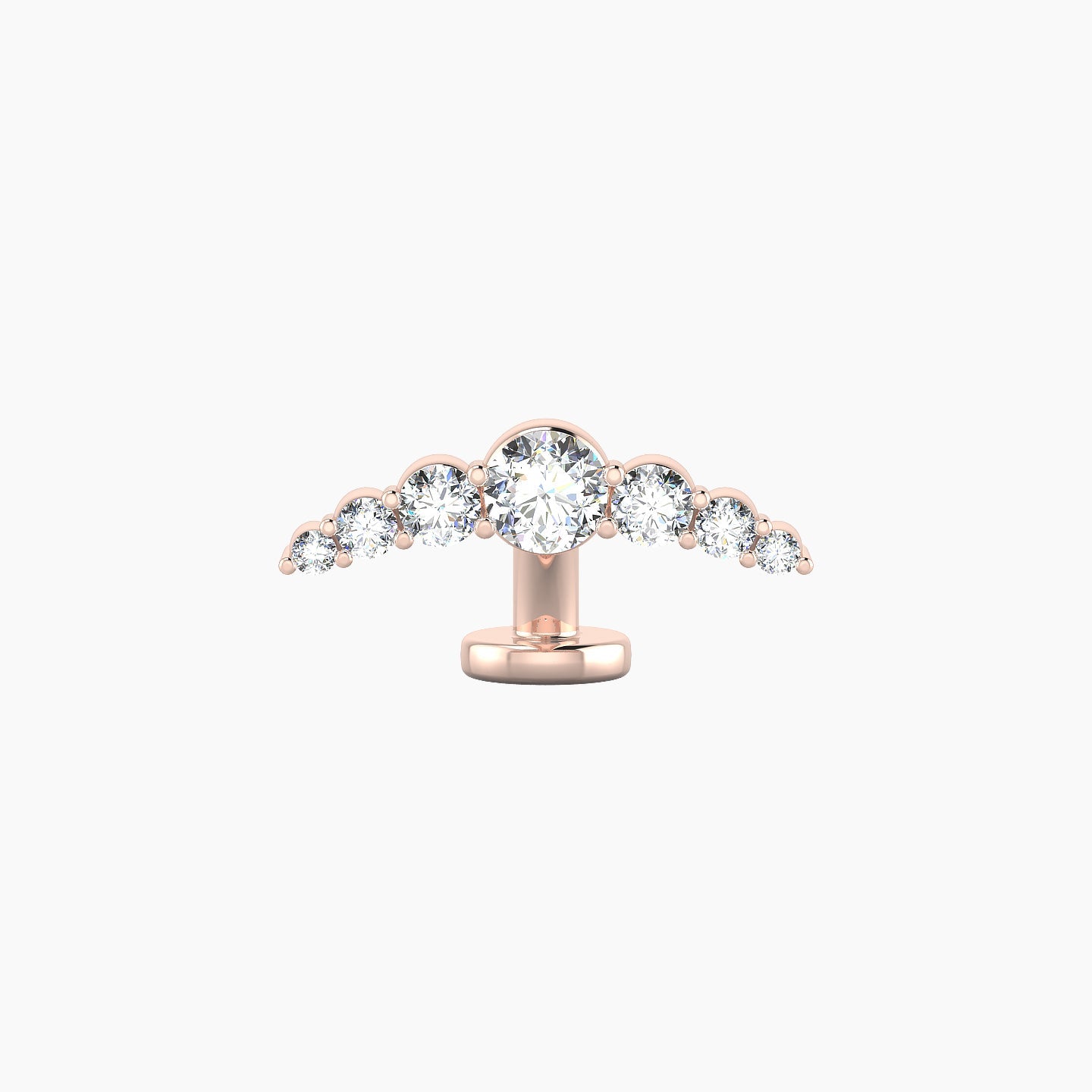 Felicity | 18k Rose Gold 13 mm 6 mm Long Diamond Floating Navel Piercing