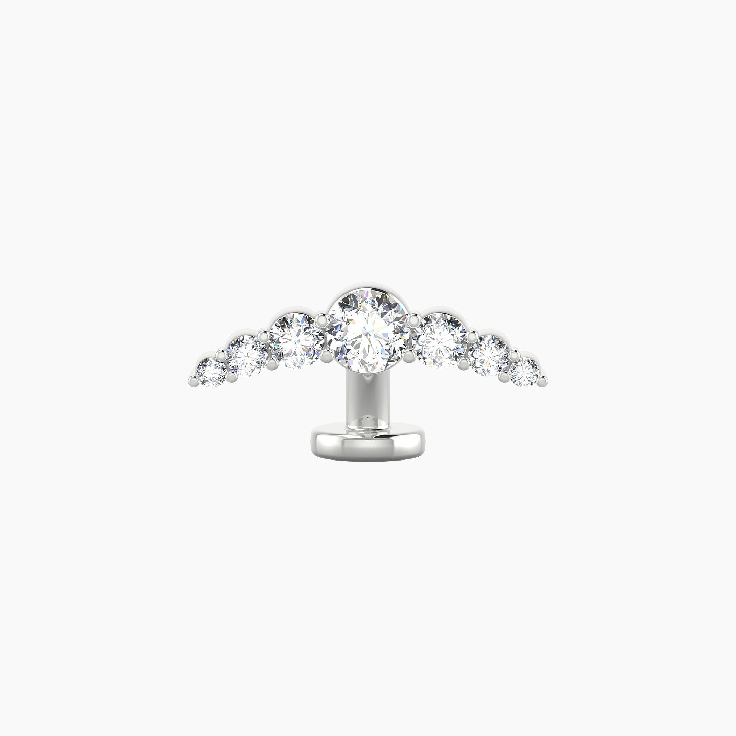 Felicity | 18k White Gold 13 mm 6 mm Long Diamond Floating Navel Piercing