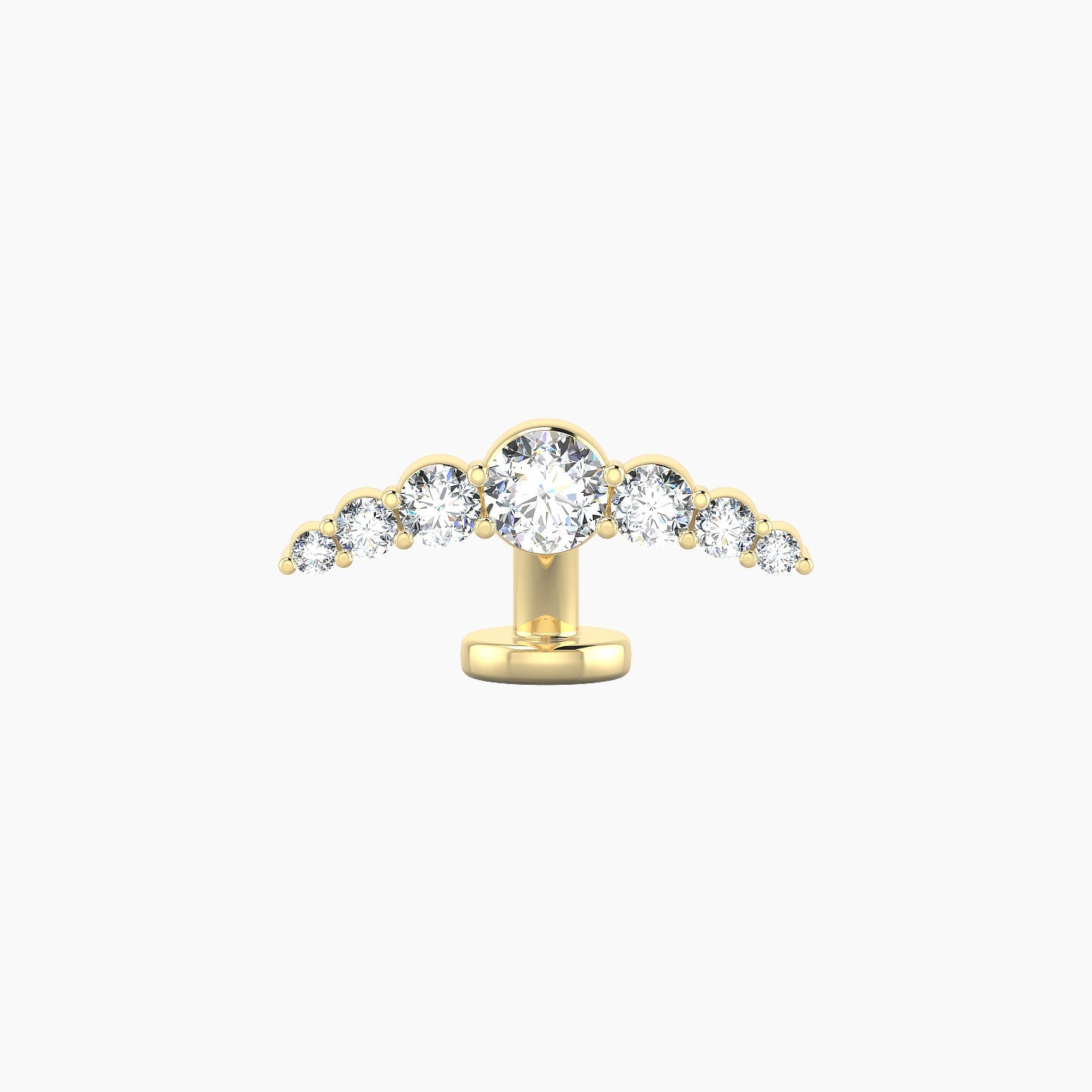 Felicity | 18k Yellow Gold 13 mm 6 mm Long Diamond Floating Navel Piercing