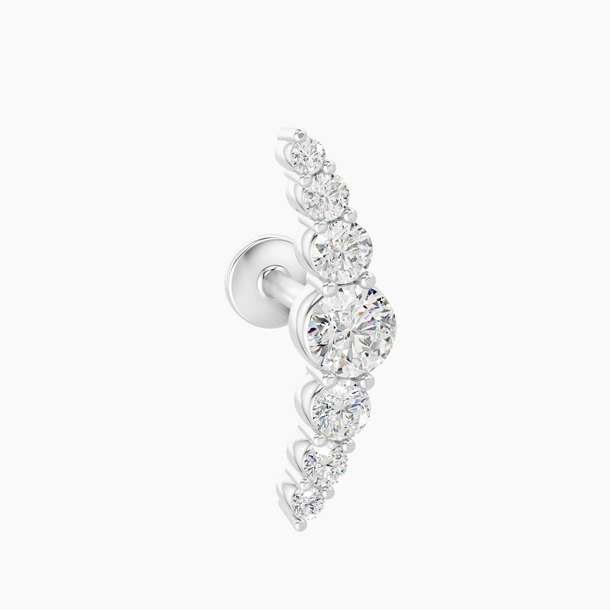 Felicity | 18k White Gold 13 mm 6.5 mm Long Diamond Piercing
